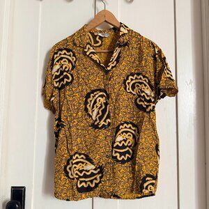 Vintage Espirit Yellow & Black S/S Small ButtonUp